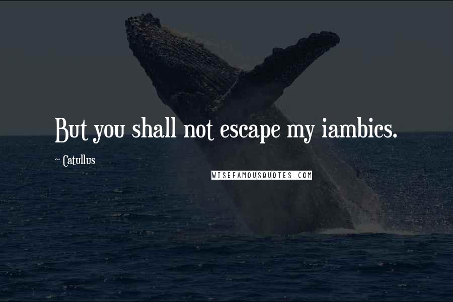 Catullus Quotes: But you shall not escape my iambics.