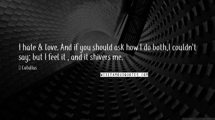 Catullus Quotes: I hate & love. And if you should ask how I do both,I couldn't say; but I feel it , and it shivers me.