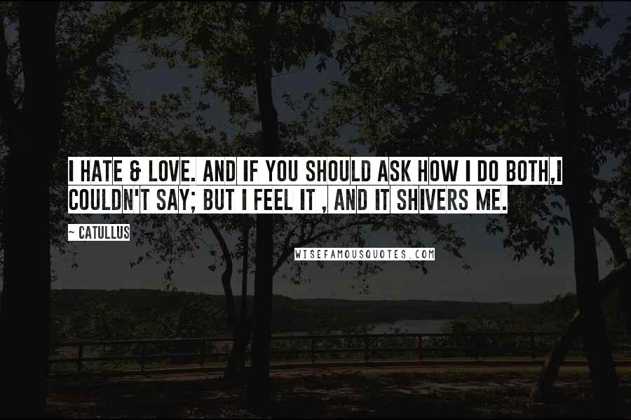 Catullus Quotes: I hate & love. And if you should ask how I do both,I couldn't say; but I feel it , and it shivers me.