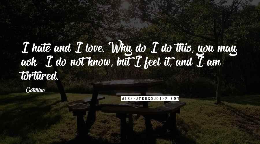 Catullus Quotes: I hate and I love. Why do I do this, you may ask? I do not know, but I feel it, and I am tortured.