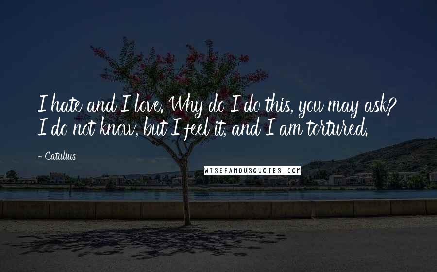 Catullus Quotes: I hate and I love. Why do I do this, you may ask? I do not know, but I feel it, and I am tortured.