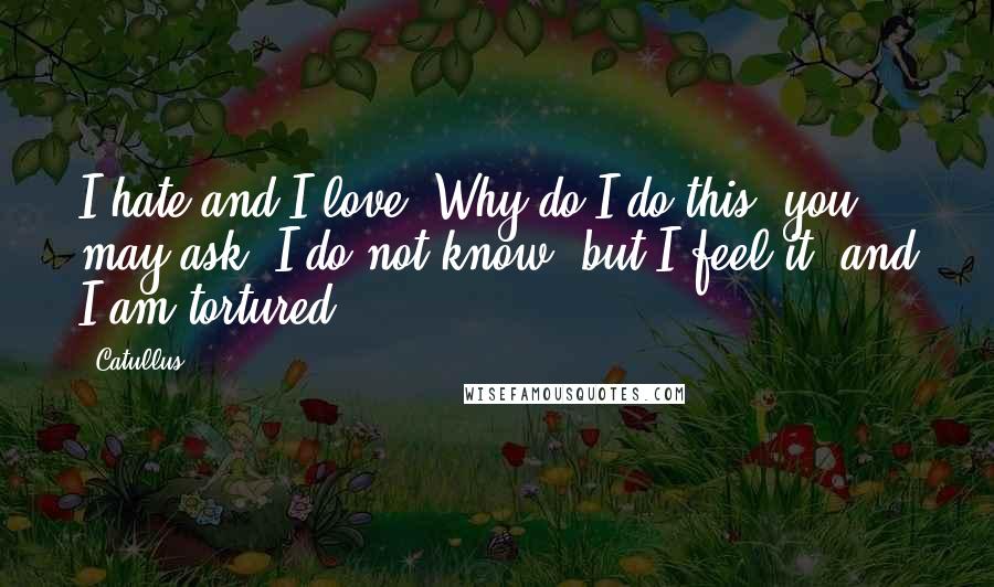 Catullus Quotes: I hate and I love. Why do I do this, you may ask? I do not know, but I feel it, and I am tortured.