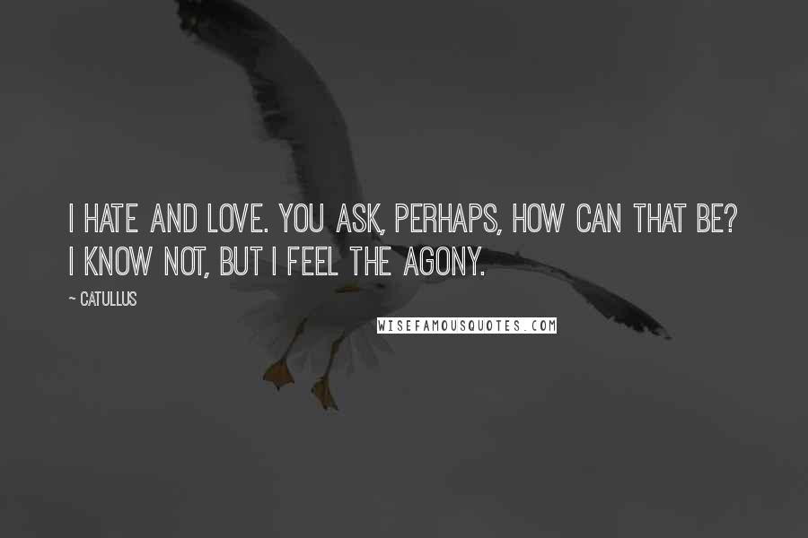 Catullus Quotes: I hate and love. You ask, perhaps, how can that be? I know not, but I feel the agony.