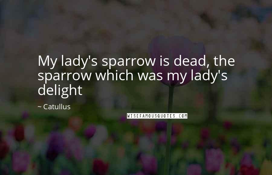 Catullus Quotes: My lady's sparrow is dead, the sparrow which was my lady's delight