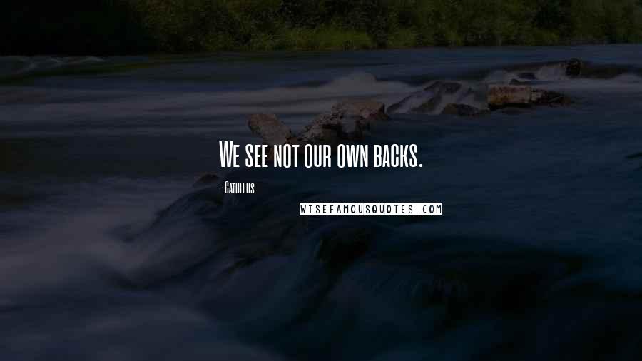 Catullus Quotes: We see not our own backs.