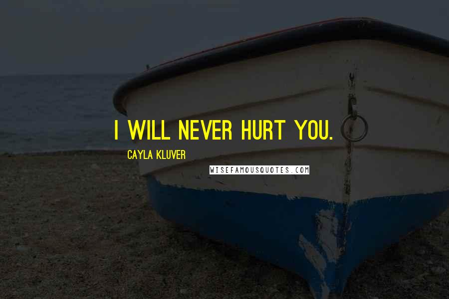 Cayla Kluver Quotes: I will never hurt you.
