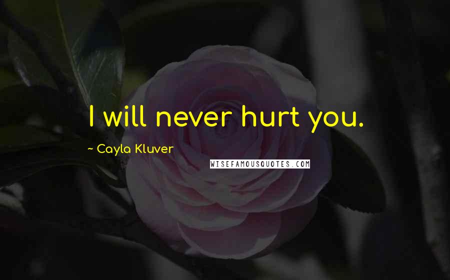 Cayla Kluver Quotes: I will never hurt you.