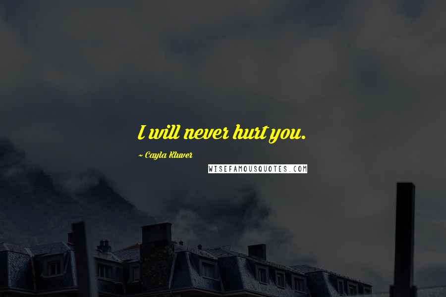Cayla Kluver Quotes: I will never hurt you.
