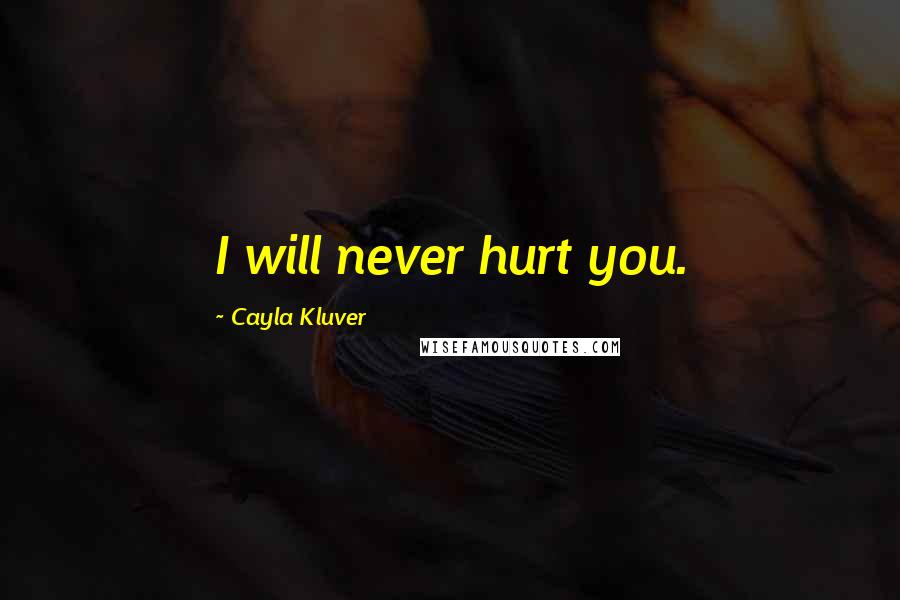 Cayla Kluver Quotes: I will never hurt you.