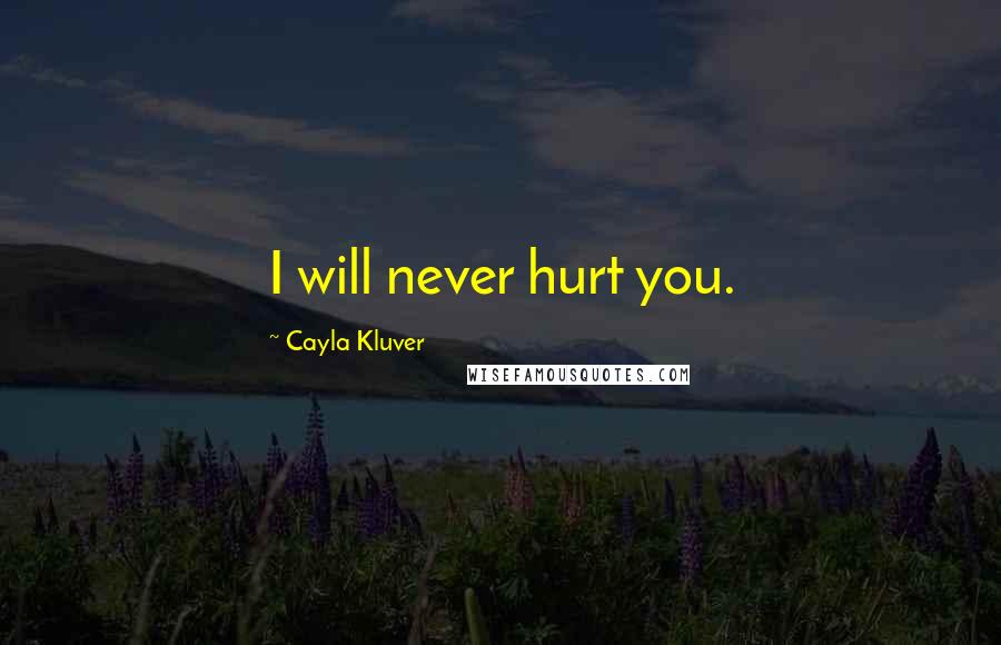 Cayla Kluver Quotes: I will never hurt you.
