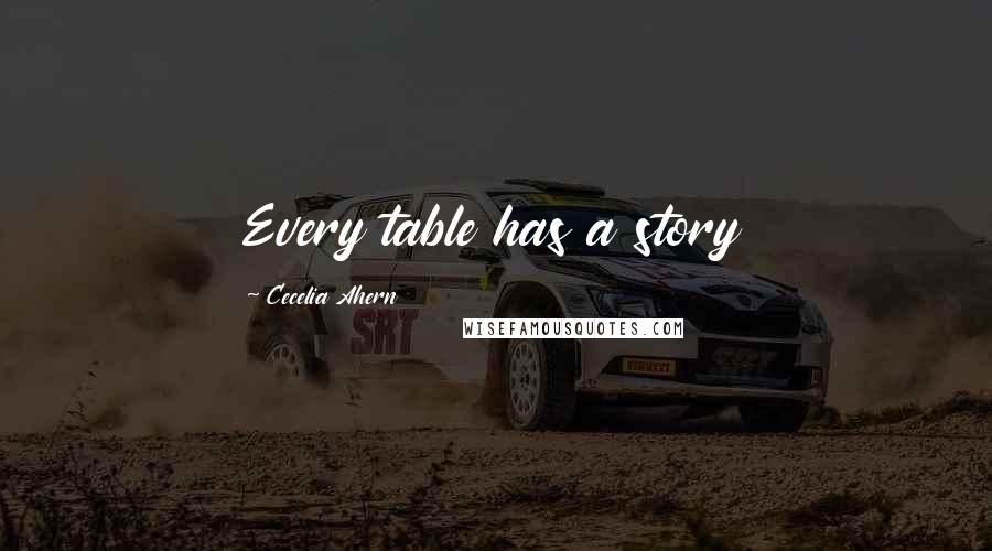 Cecelia Ahern Quotes: Every table has a story