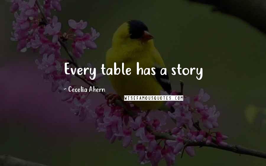 Cecelia Ahern Quotes: Every table has a story