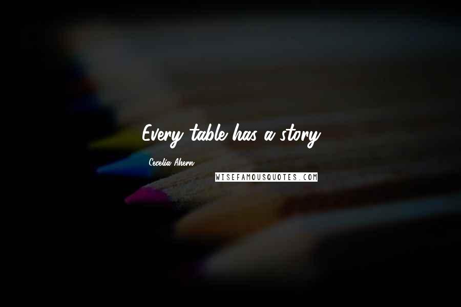 Cecelia Ahern Quotes: Every table has a story