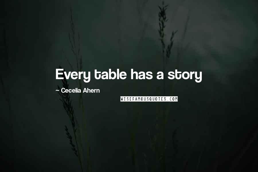 Cecelia Ahern Quotes: Every table has a story