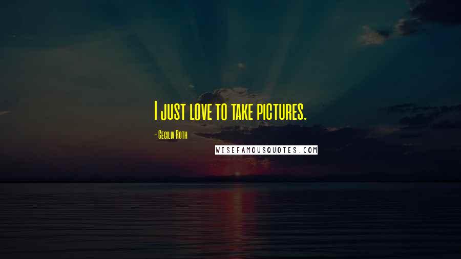 Cecilia Roth Quotes: I just love to take pictures.