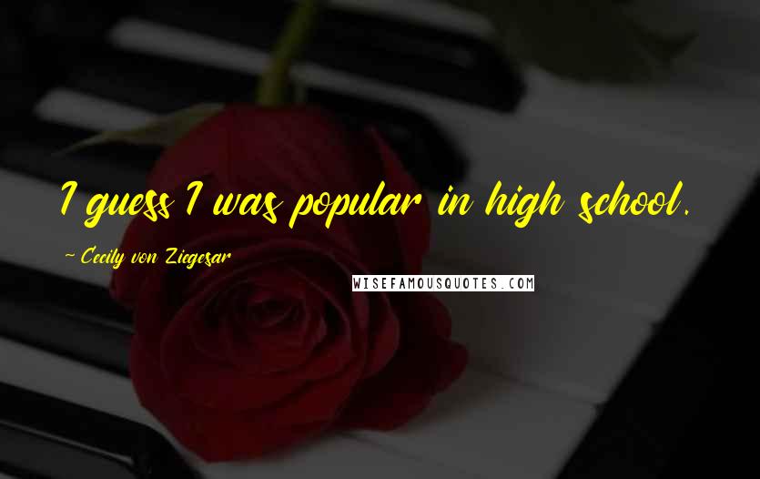 Cecily Von Ziegesar Quotes: I guess I was popular in high school.