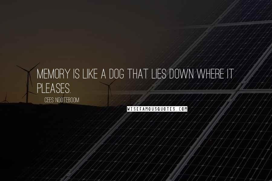 Cees Nooteboom Quotes: Memory is like a dog that lies down where it pleases.