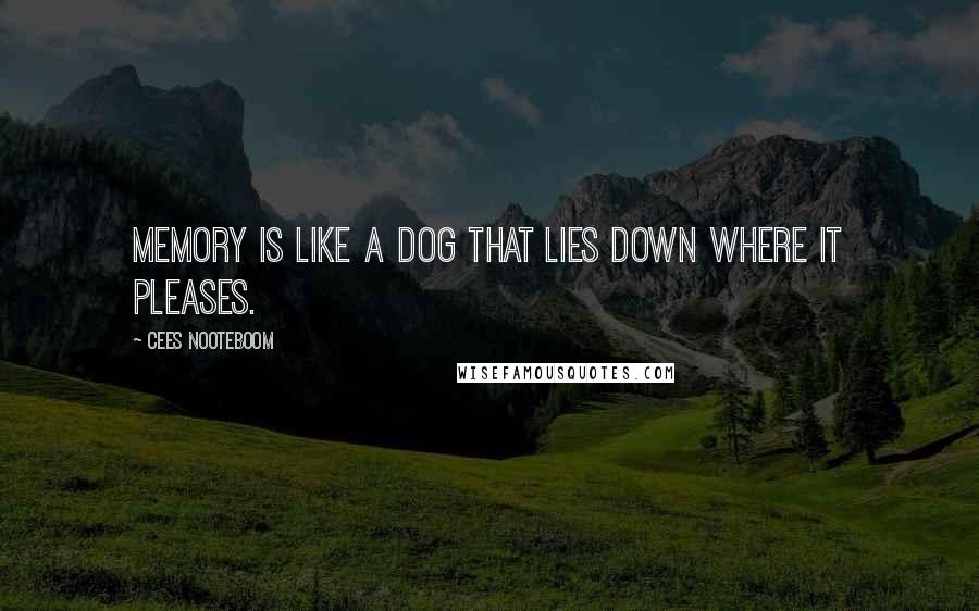 Cees Nooteboom Quotes: Memory is like a dog that lies down where it pleases.