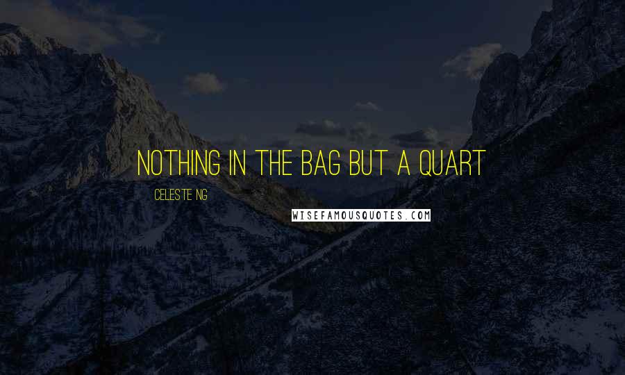 Celeste Ng Quotes: nothing in the bag but a quart