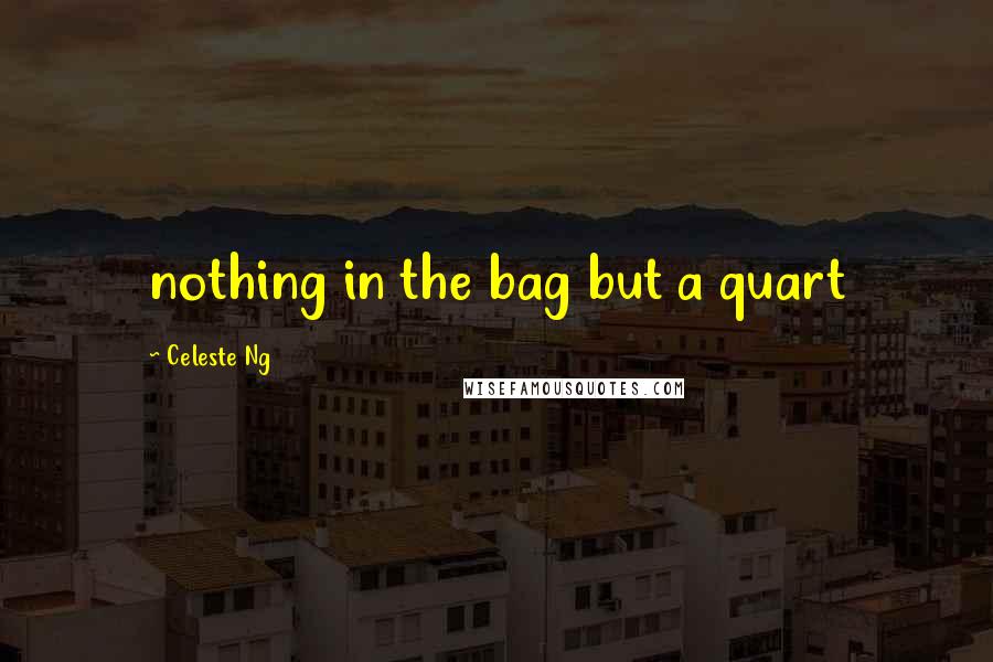 Celeste Ng Quotes: nothing in the bag but a quart