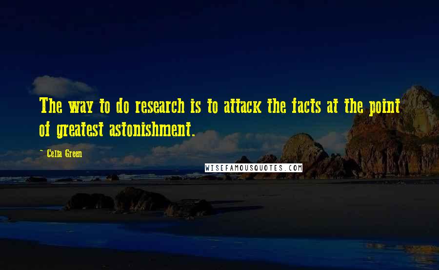 Celia Green Quotes: The way to do research is to attack the facts at the point of greatest astonishment.