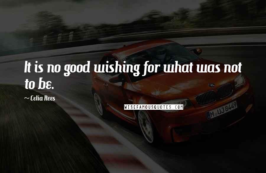 Celia Rees Quotes: It is no good wishing for what was not to be.