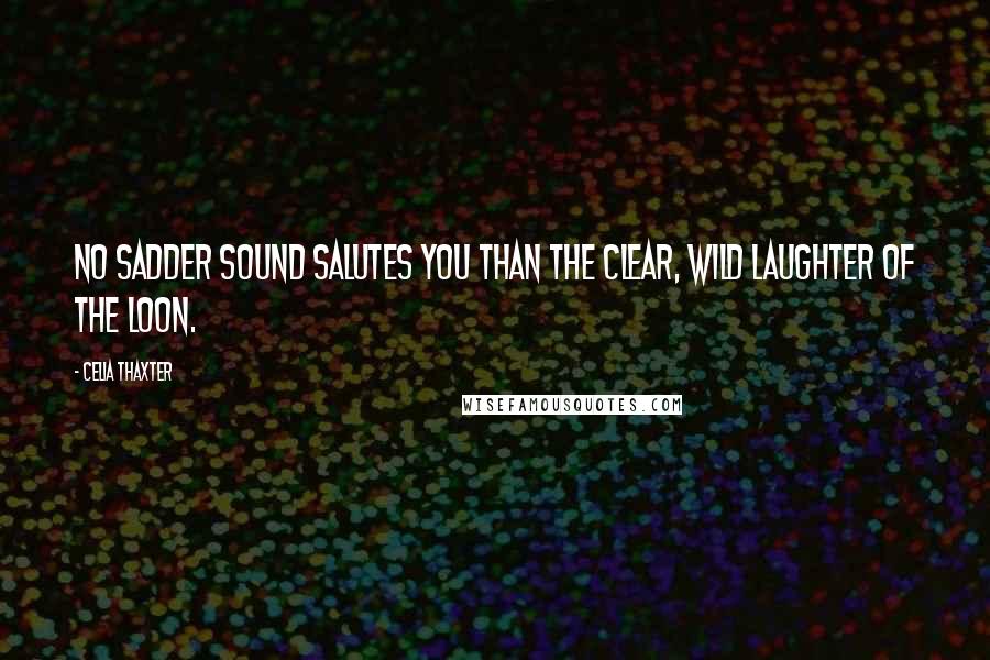 Celia Thaxter Quotes: No sadder sound salutes you than the clear, Wild laughter of the loon.