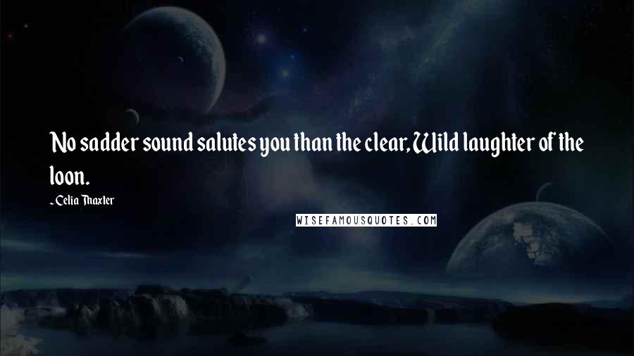 Celia Thaxter Quotes: No sadder sound salutes you than the clear, Wild laughter of the loon.