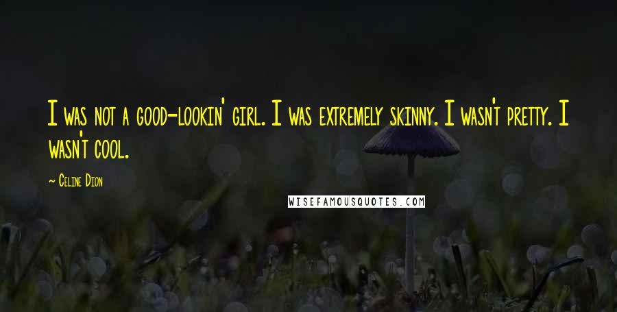 Celine Dion Quotes: I was not a good-lookin' girl. I was extremely skinny. I wasn't pretty. I wasn't cool.