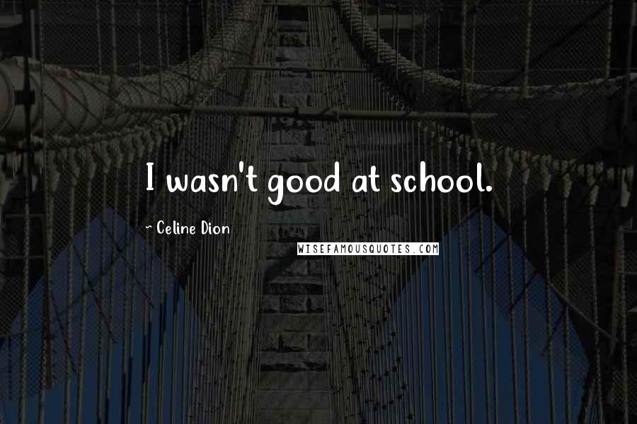 Celine Dion Quotes: I wasn't good at school.