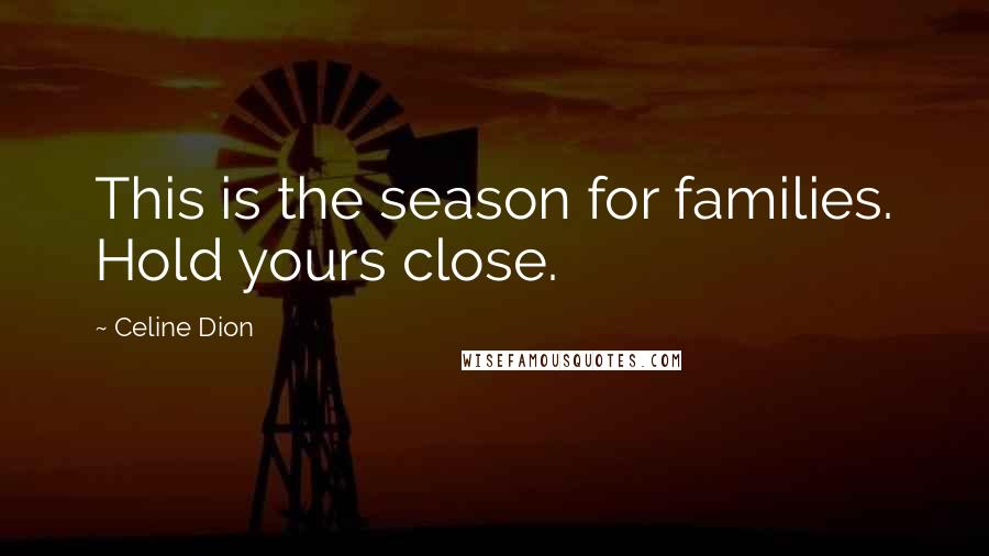 Celine Dion Quotes: This is the season for families. Hold yours close.
