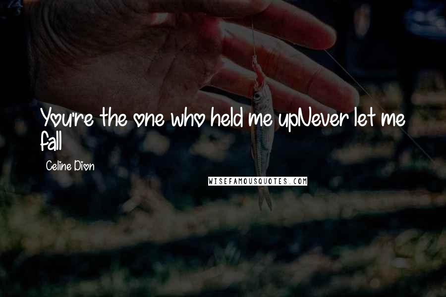 Celine Dion Quotes: You're the one who held me upNever let me fall