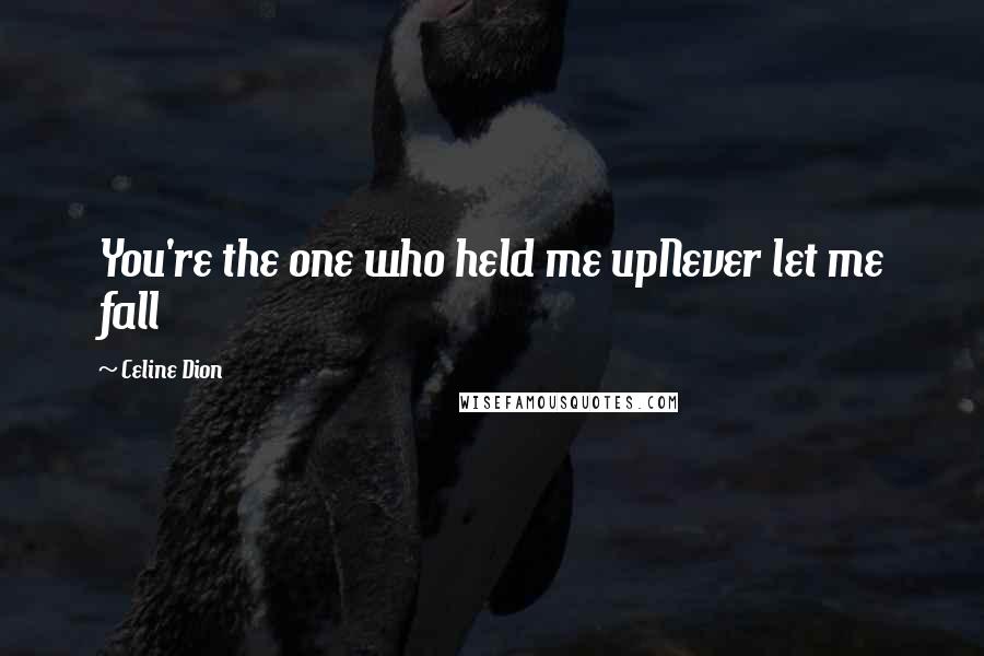 Celine Dion Quotes: You're the one who held me upNever let me fall