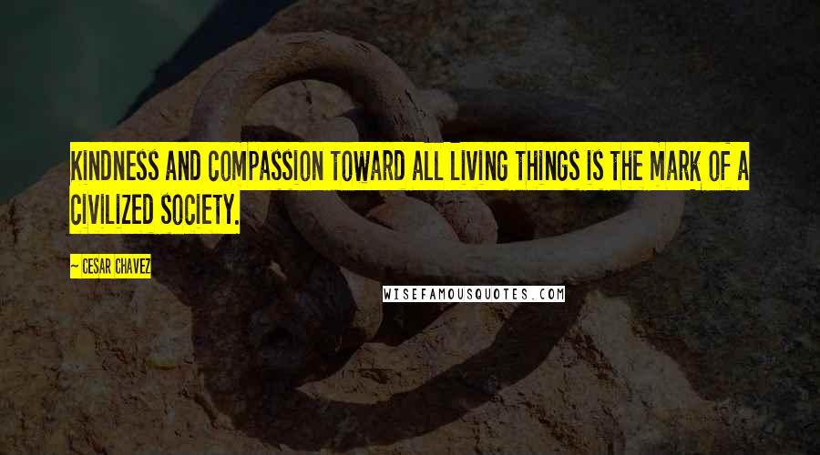Cesar Chavez Quotes: Kindness and compassion toward all living things is the mark of a civilized society.