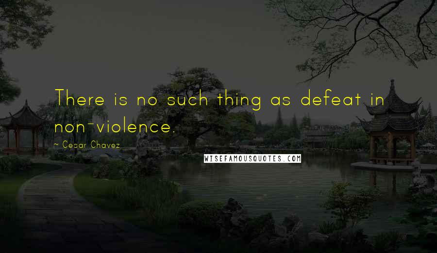 Cesar Chavez Quotes: There is no such thing as defeat in non-violence.