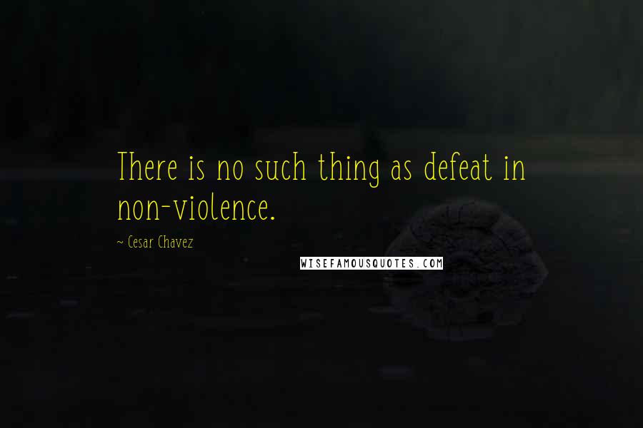 Cesar Chavez Quotes: There is no such thing as defeat in non-violence.