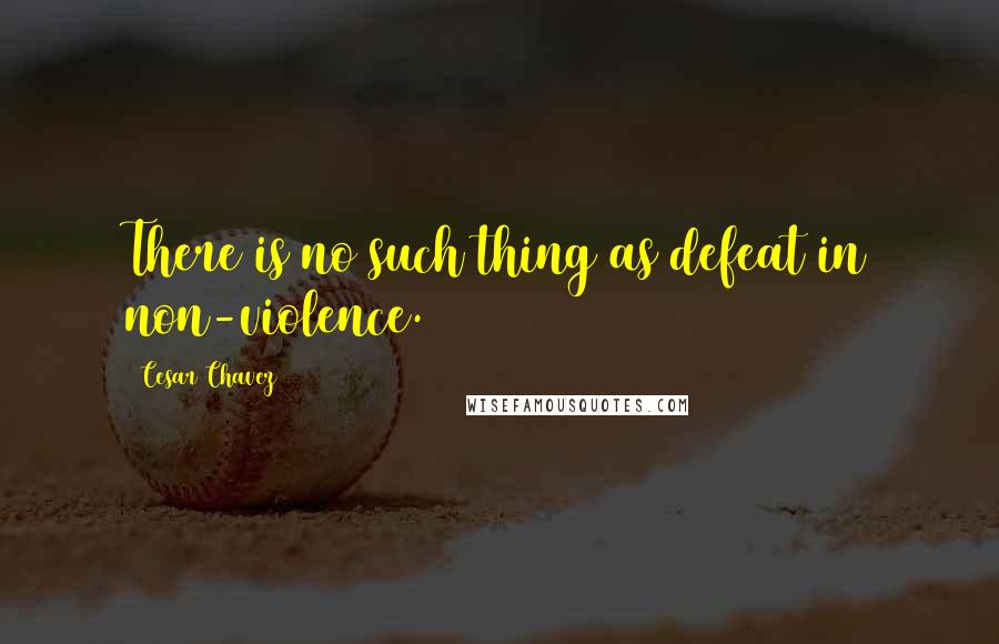 Cesar Chavez Quotes: There is no such thing as defeat in non-violence.