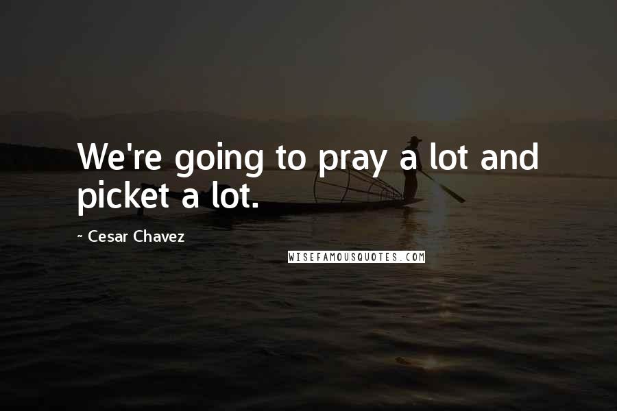 Cesar Chavez Quotes: We're going to pray a lot and picket a lot.