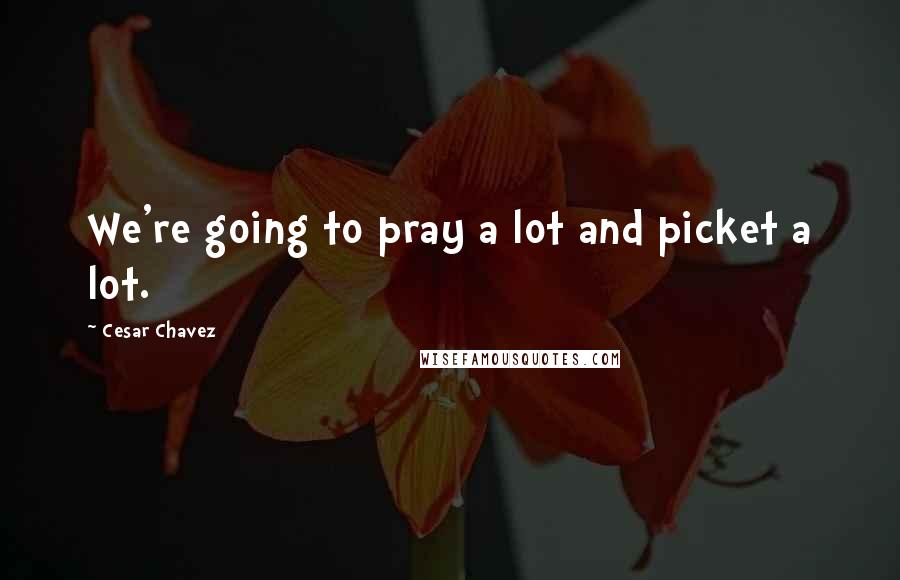 Cesar Chavez Quotes: We're going to pray a lot and picket a lot.