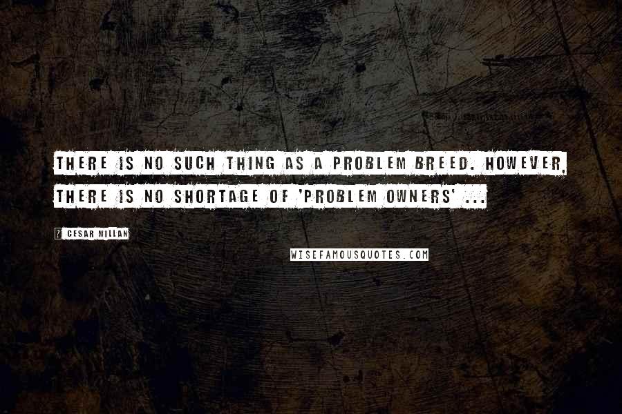 Cesar Millan Quotes: There is no such thing as a problem breed. However, there is no shortage of 'problem owners' ...