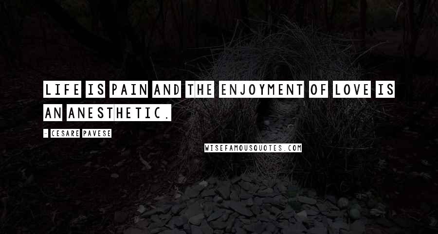 Cesare Pavese Quotes: Life is pain and the enjoyment of love is an anesthetic.