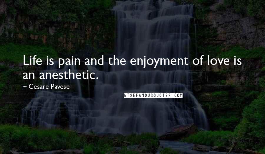 Cesare Pavese Quotes: Life is pain and the enjoyment of love is an anesthetic.