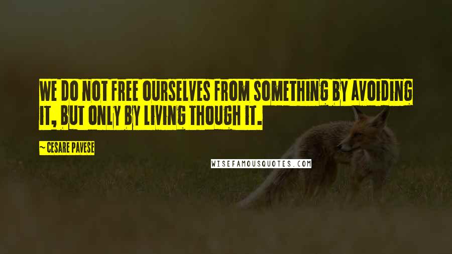 Cesare Pavese Quotes: We do not free ourselves from something by avoiding it, but only by living though it.