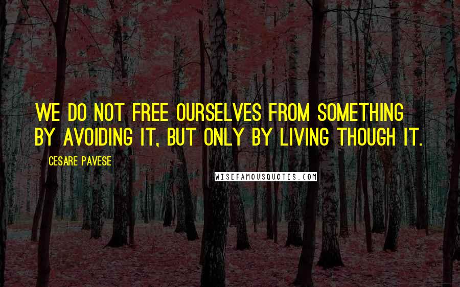 Cesare Pavese Quotes: We do not free ourselves from something by avoiding it, but only by living though it.