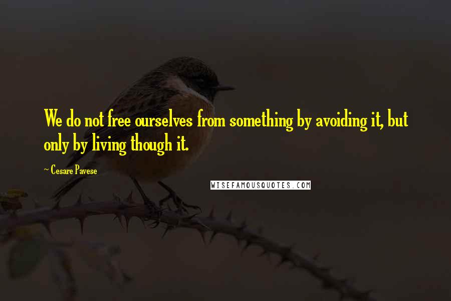 Cesare Pavese Quotes: We do not free ourselves from something by avoiding it, but only by living though it.