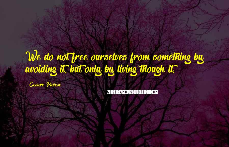 Cesare Pavese Quotes: We do not free ourselves from something by avoiding it, but only by living though it.