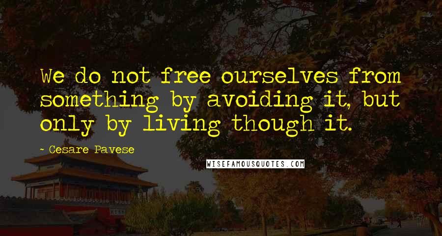 Cesare Pavese Quotes: We do not free ourselves from something by avoiding it, but only by living though it.