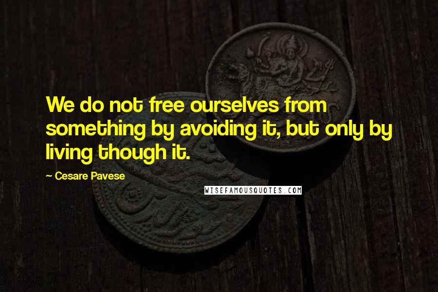 Cesare Pavese Quotes: We do not free ourselves from something by avoiding it, but only by living though it.