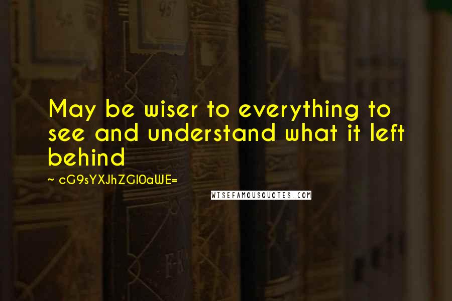 CG9sYXJhZGl0aWE= Quotes: May be wiser to everything to see and understand what it left behind