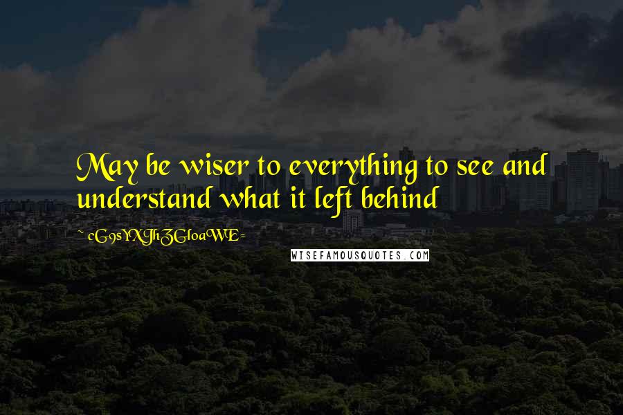 CG9sYXJhZGl0aWE= Quotes: May be wiser to everything to see and understand what it left behind